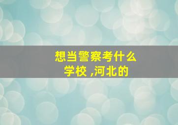 想当警察考什么学校 ,河北的